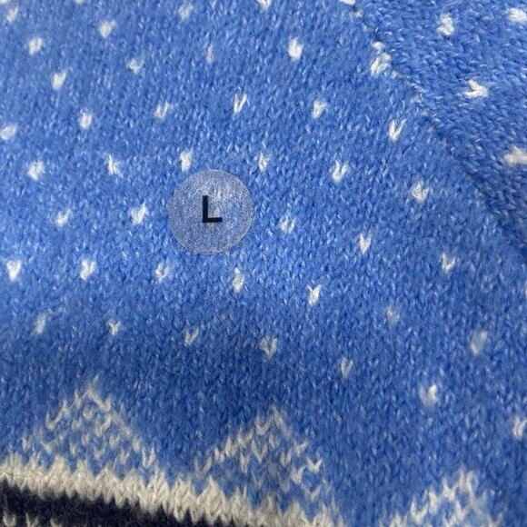 Aerie Women's Fair Isle Nordic Print Tunic Sweater Blue Ivory Snowflake Size L - Picture 3 of 8